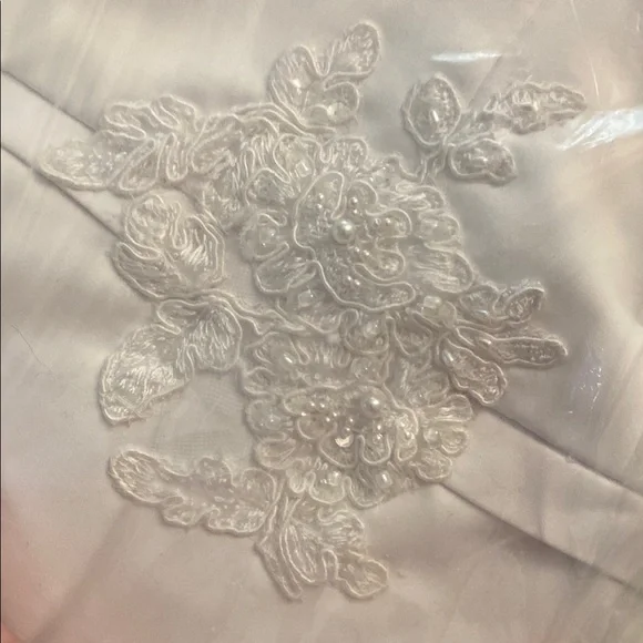 White Sleeveless Halter A-Line Wedding Gown - Picture 6 of 6